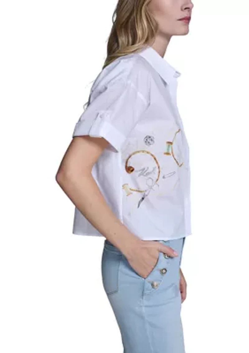 Women's Short Sleeve Printed Shirt