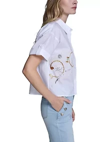 Women's Short Sleeve Printed Shirt