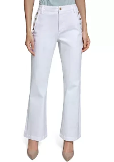 Women's Wide Leg Side Button Pants