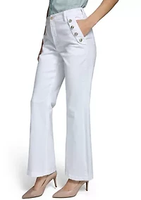 Women's Wide Leg Side Button Pants