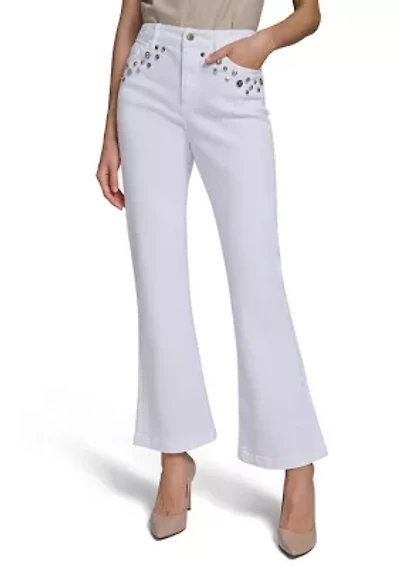 Women's Embellished Pocket Flare Jeans
