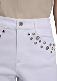 Women's Embellished Pocket Flare Jeans