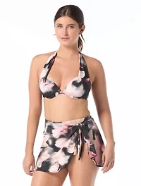 Coco Contours Cameo Halter Bra Sized Underwire Push Up Bikini Top