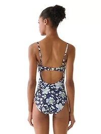 Kate Spade Underwire Ruched One Piece Swimsuit