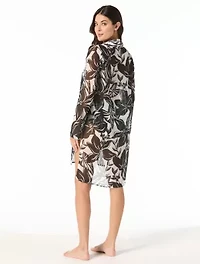 Carmen Marc Valvo Button Up Cover Convertible Shirt