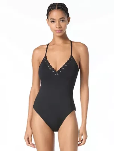 Michael Kors Cross Back One Piece Swimsuit