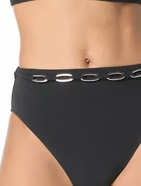 Michael Kors High Waist Textured Bikini Bottom