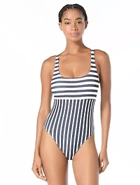 Michael Kors Scoop Neck One Piece Swimsuit