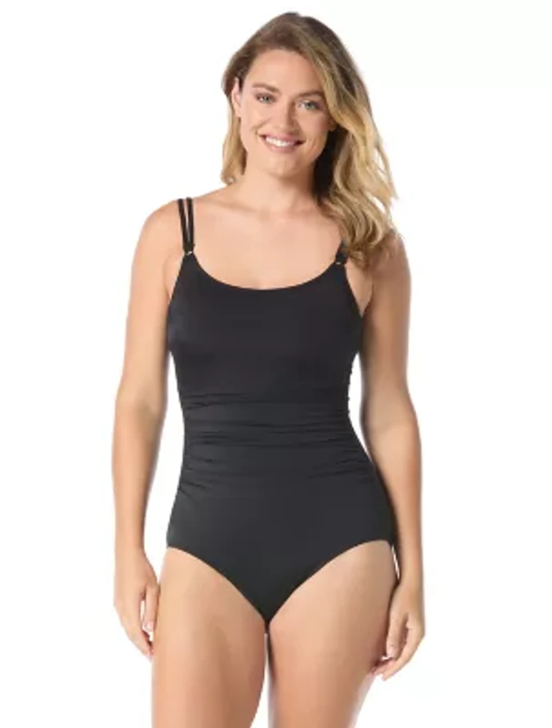 Roxanne Bra Sized Shirred Underwire One Piece Swimsuit