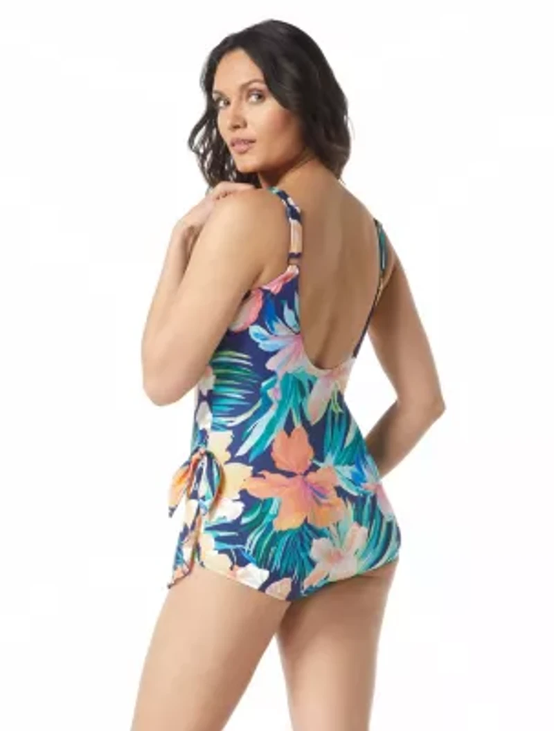 Roxanne Bra Sized V-Neck Sarong One Piece Swimsuit