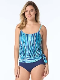 Two Piece Blouson Tankini Set