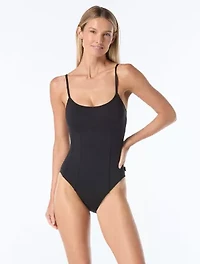 Vince Camuto Corset One Piece Swimsuit