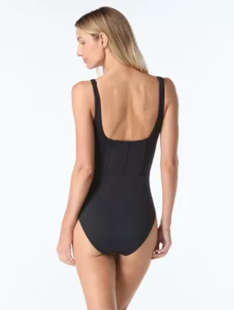Vince Camuto Corset Bodice One Piece Swimsuit