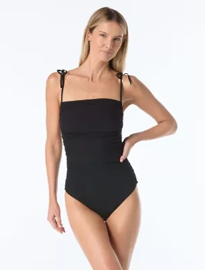 Vince Camuto Shirred One Piece Swimsuit