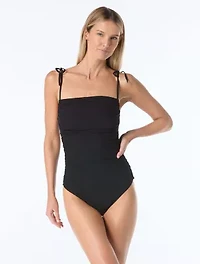 Vince Camuto Shirred One Piece Swimsuit