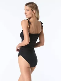 Vince Camuto Shirred One Piece Swimsuit
