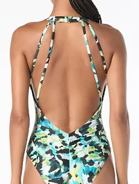 Vince Camuto Plunge V-neck One Piece Swimsuit
