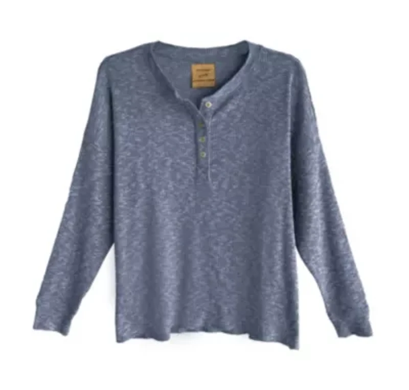 Ladies 4-Button Soft Henley