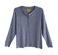 Ladies 4-Button Soft Henley
