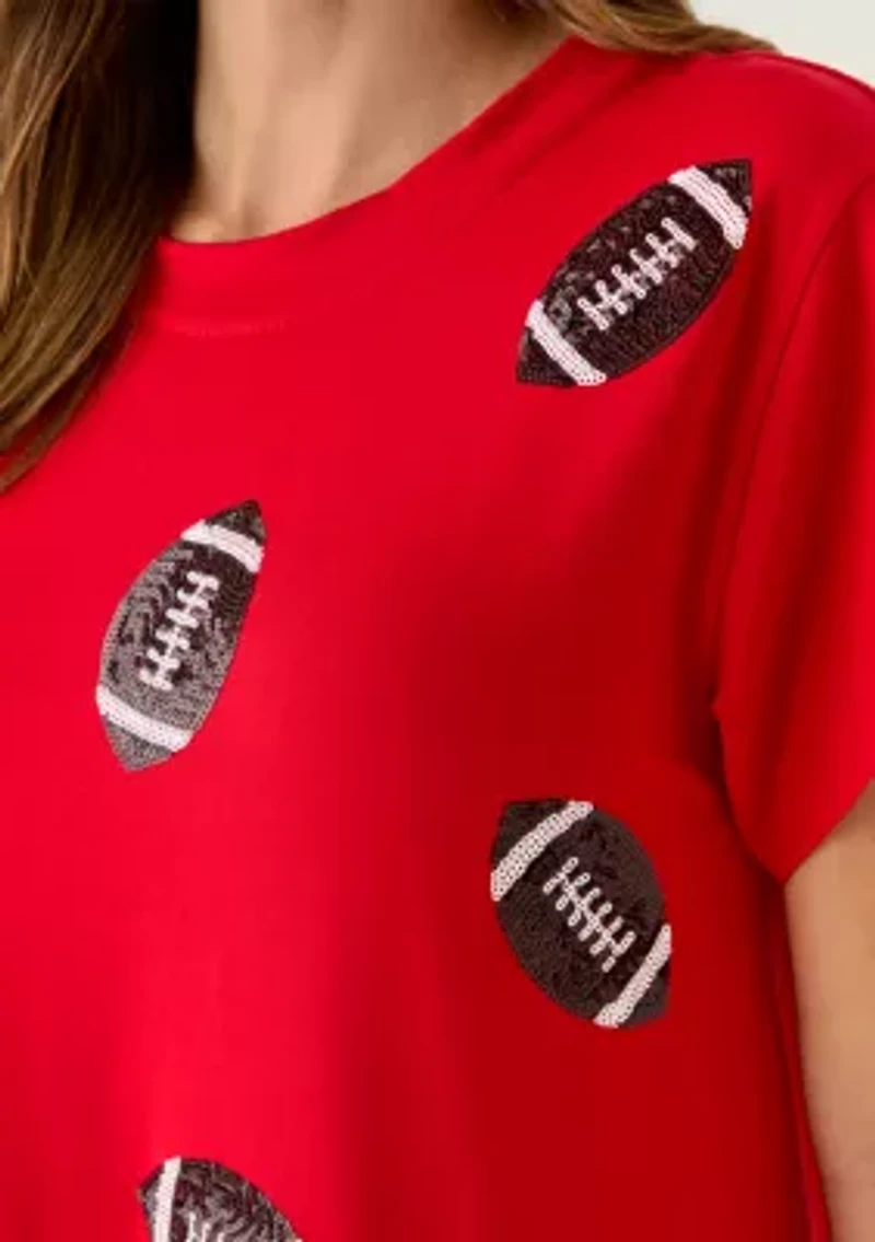 Anna Sequined Football T-Shirt Dress