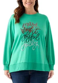 Plus Holiday Sequin Sweatshirt