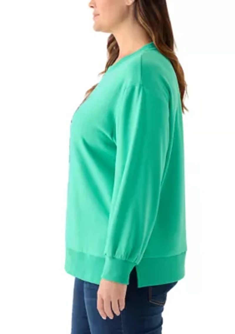 Plus Holiday Sequin Sweatshirt