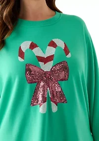 Plus Holiday Sequin Sweatshirt