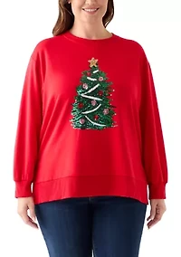 Plus Sequence Christmas Tree Sweatshirt