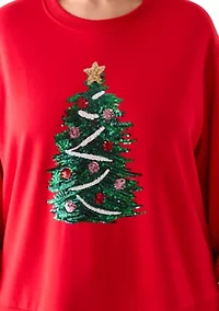 Plus Sequence Christmas Tree Sweatshirt