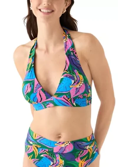 Eyes on Me Tropical Halter Bikini Top