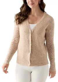 Women's Heart Button Cardigan