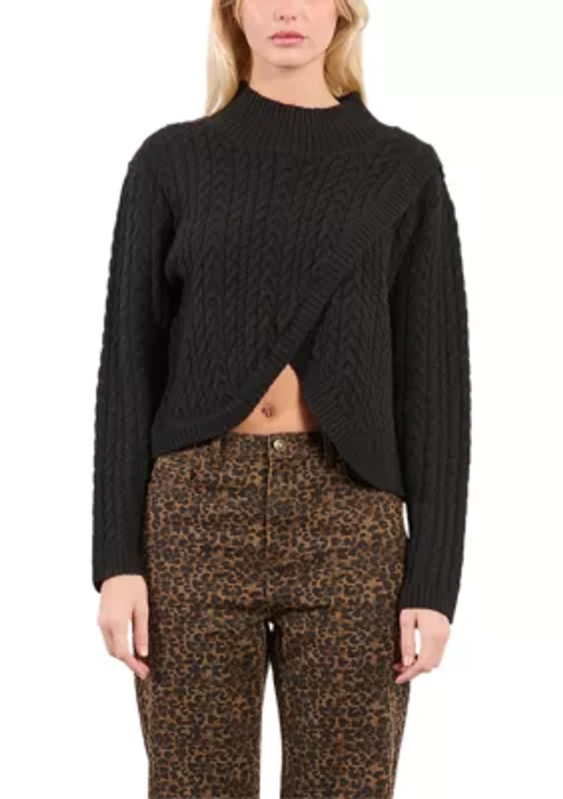 Women's Cross Front Cable Sweater