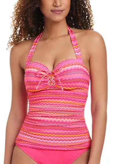 Women's Wandering Eye Halter Tankini Top