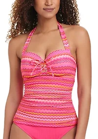 Women's Wandering Eye Halter Tankini Top