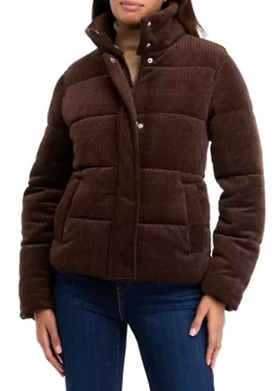 Petite Corduroy Puffer Coat