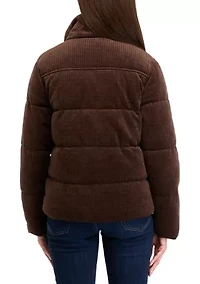 Petite Corduroy Puffer Coat
