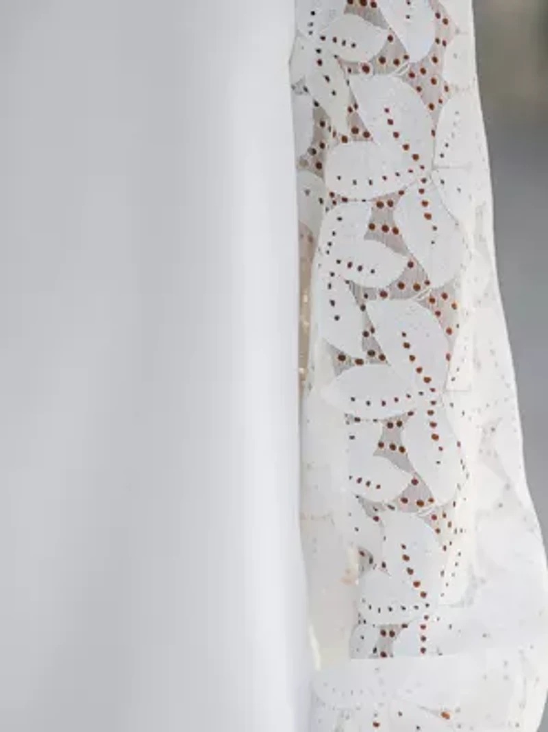 Women's Floral Lace Scalloped V Neck Top