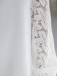 Women's Floral Lace Scalloped V Neck Top