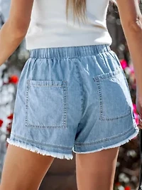 Women's Casual Chic Frayed Denim Shorts