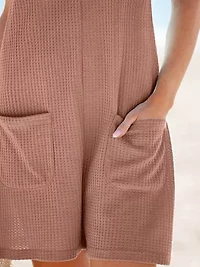 Women's Wide Leg Patch Pocket Beach Cover-Up Romper