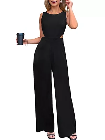 Women's Elegant Sleeveless Wide-Leg Jumpsuit