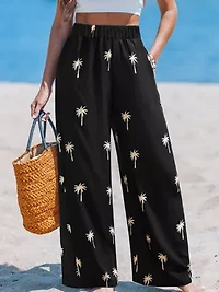 Women's Palm Tree Print Pants