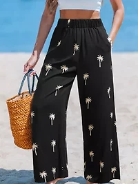 Women's Palm Tree Print Pants