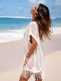 Women's Chic Fringed Beach Cover Up Dress