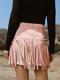 Women's High Waist Fringe Mini Skirt