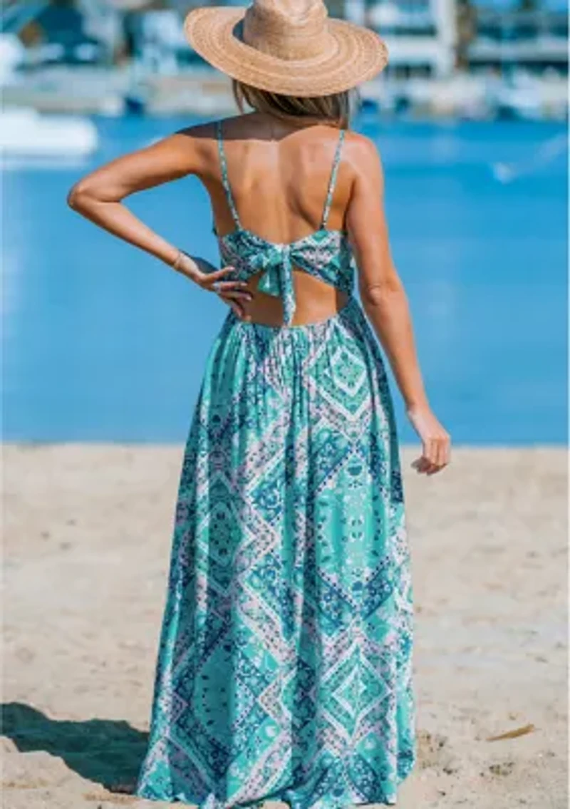 Women's Patchwork Print Wrap Front Dress