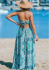 Women's Patchwork Print Wrap Front Dress