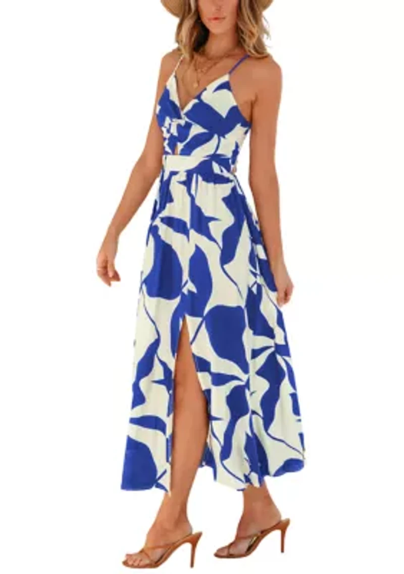 Women's Sleeveless High Neck Tiered Coverup Dress