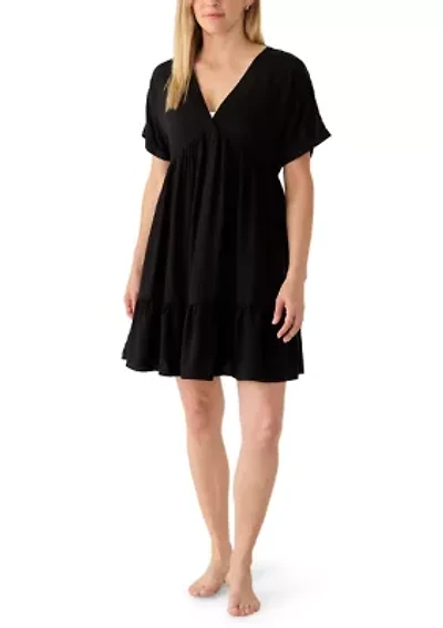 Women's V-Neck Swim Coverup Dress