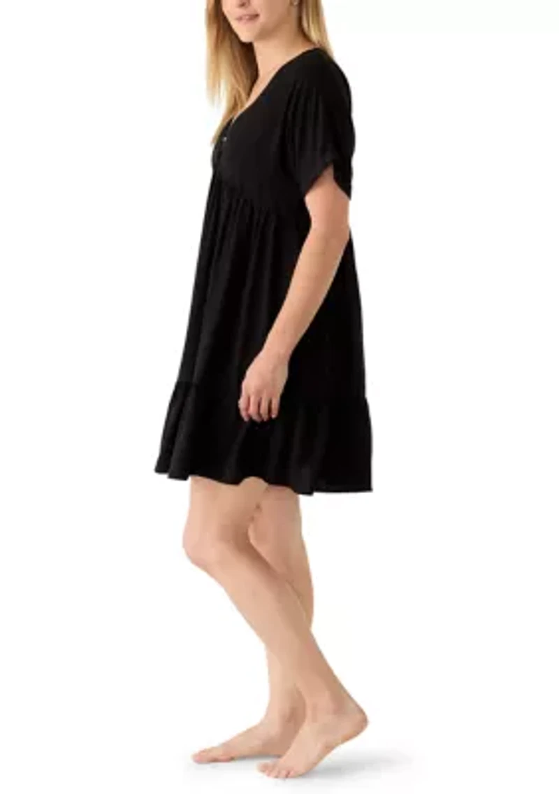 Women's V-Neck Swim Coverup Dress